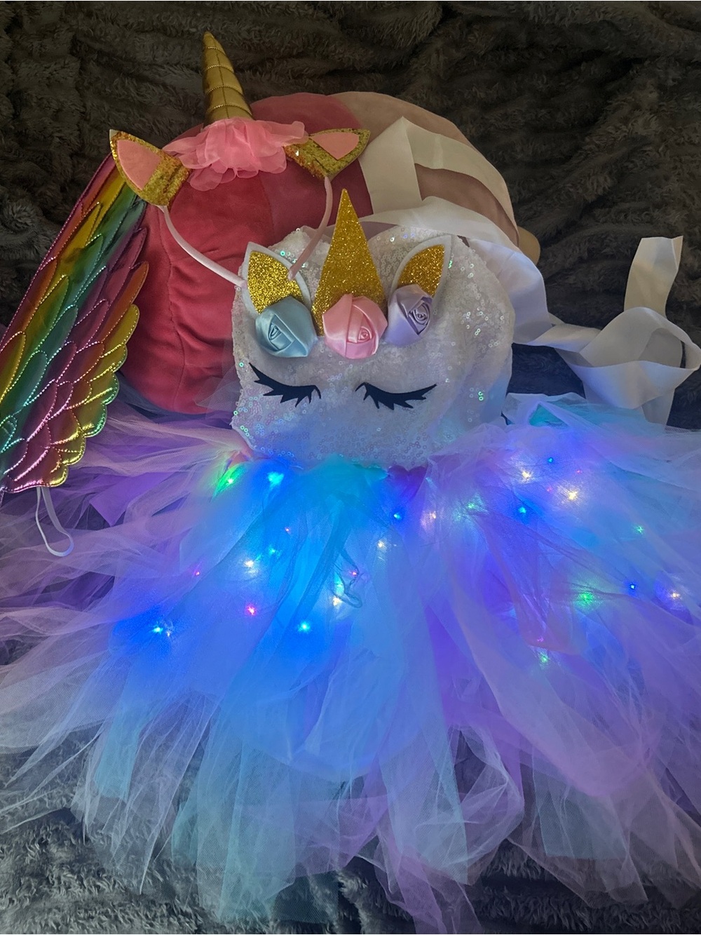 Unicorn Light-Up Tutu Dress with Headband